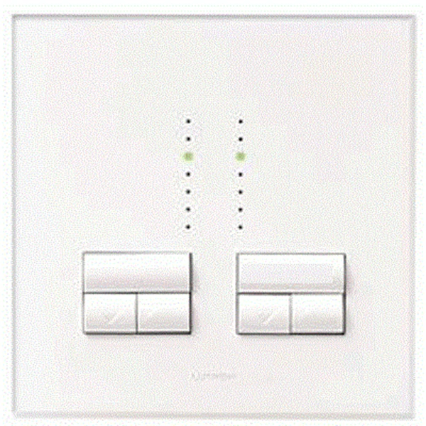 Saklar Rania Dual Dimmers 2 x 250 W VA backboxes with minimum depth of 35mm recommended 86 x 86 x 30.5 in AW