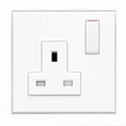 Saklar Rania  Accessories Single UK Switched Socket 13A. in AW 1