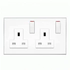 Switch Rania Accessories Switched Socket In UK Twin BB. BC. BN. SB or SC SN. 1